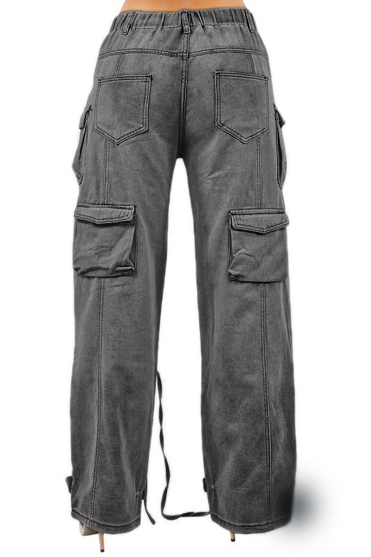 CARGO STYLE DENIM PANTS