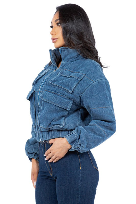 VESTE DOUDOUNE EN JEAN MODE SEXY