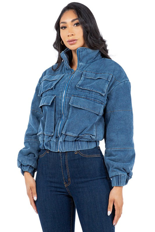 VESTE DOUDOUNE EN JEAN MODE SEXY