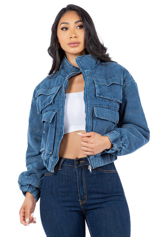 VESTE DOUDOUNE EN JEAN MODE SEXY