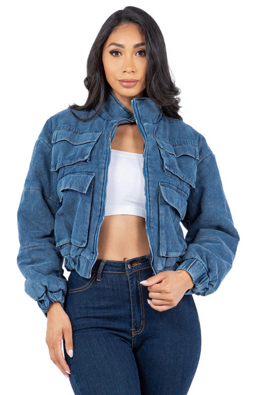 VESTE DOUDOUNE EN JEAN MODE SEXY