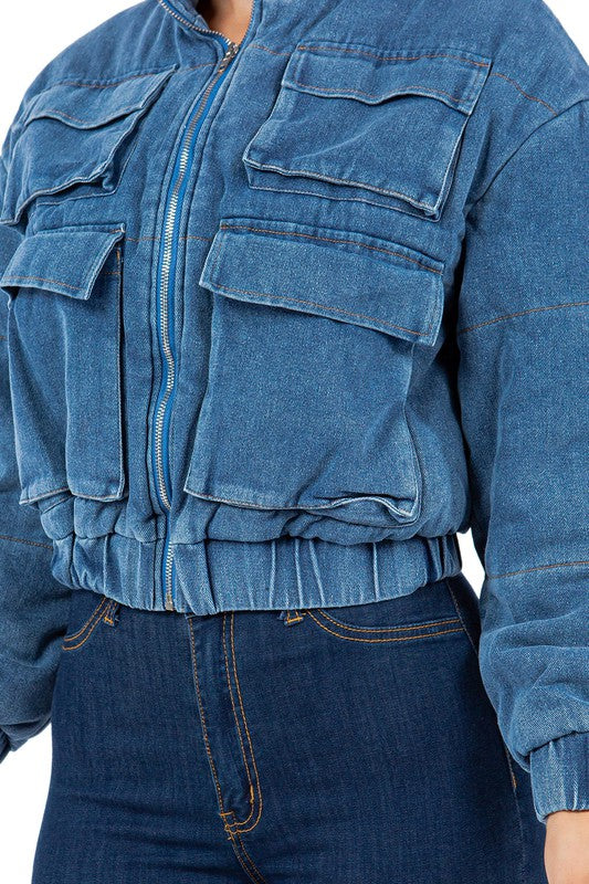 VESTE DOUDOUNE EN JEAN MODE SEXY