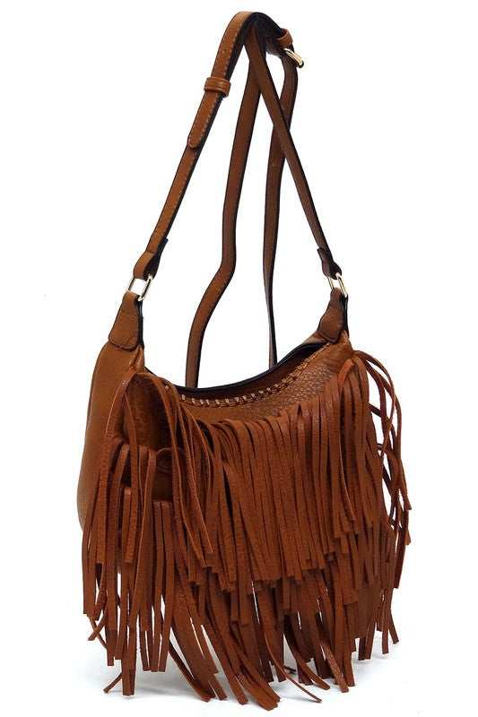 Bolso bandolera hobo con flecos