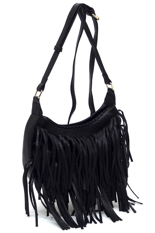 Bolso bandolera hobo con flecos