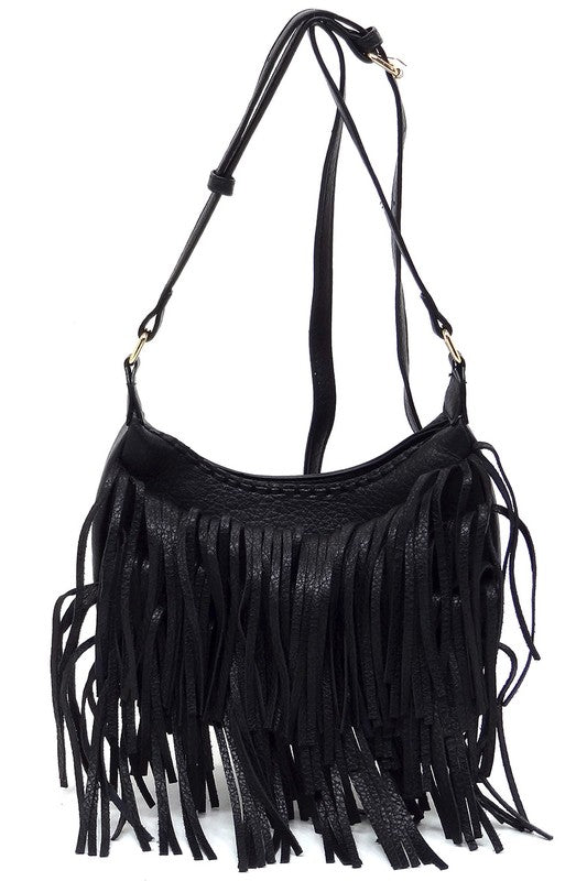 Bolso bandolera hobo con flecos