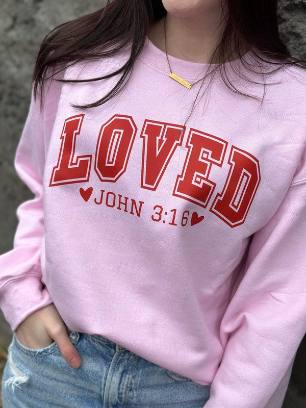 Sweat-shirt rose Loved John