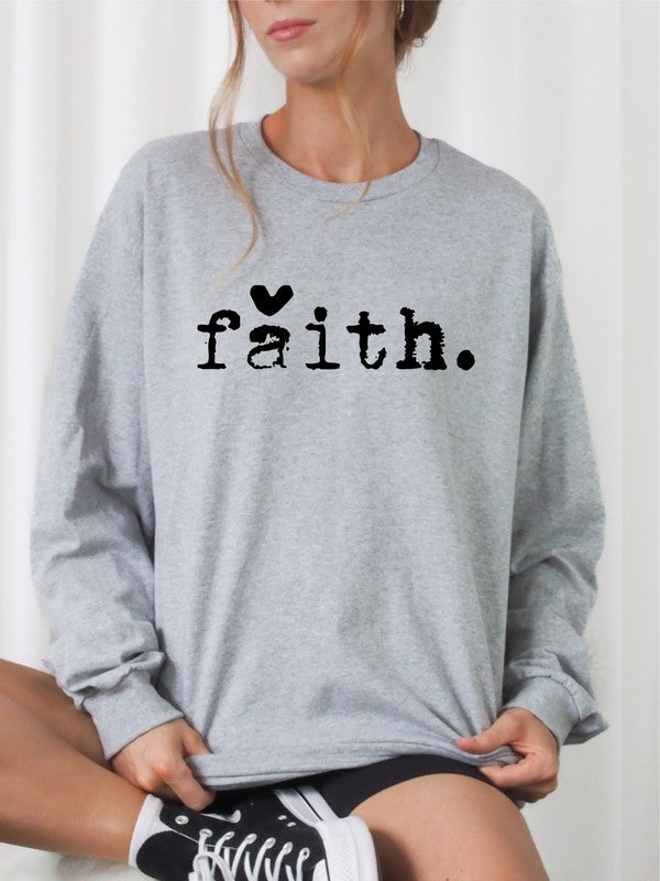 Sweat-shirt graphique confortable Faith Heart