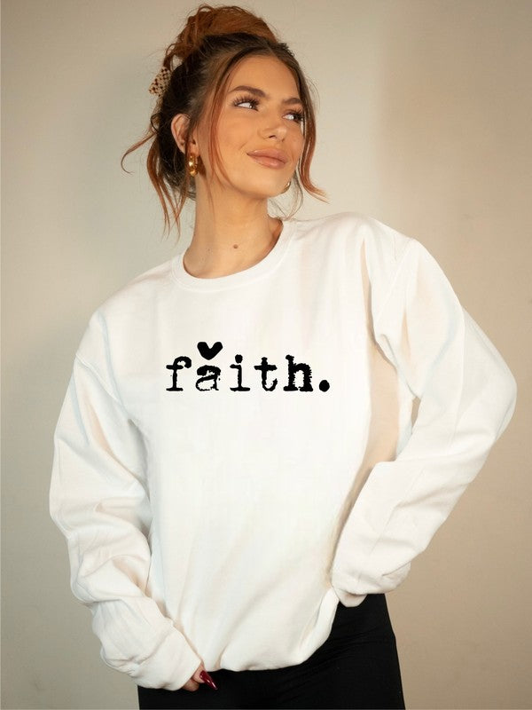 Sudadera acogedora con estampado de corazón de Faith