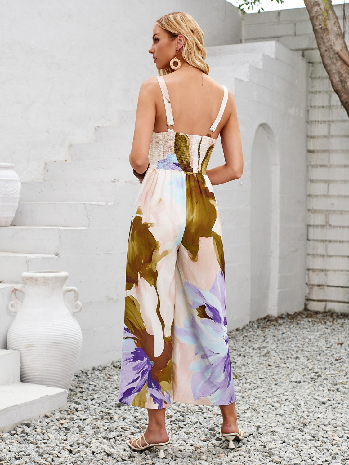 Cutout Printed Jumpsuit