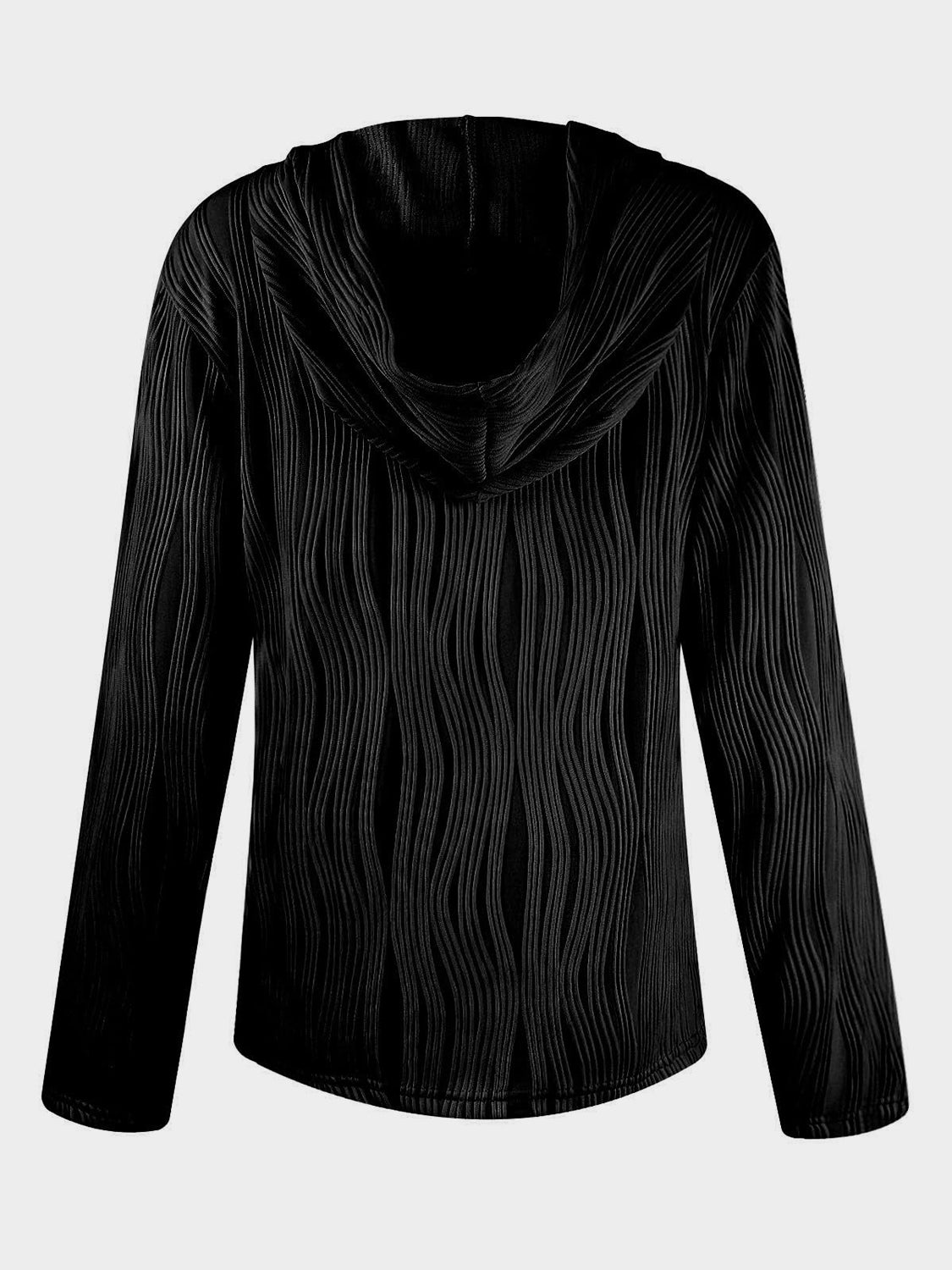 Textured Long Sleeve Hoodie