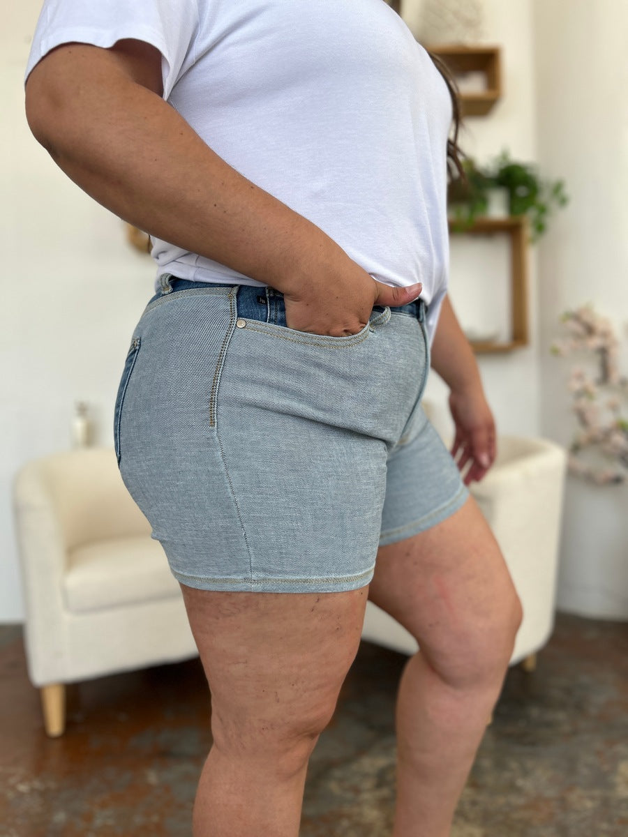 Judy Blue Full Size Color Block Denim Shorts