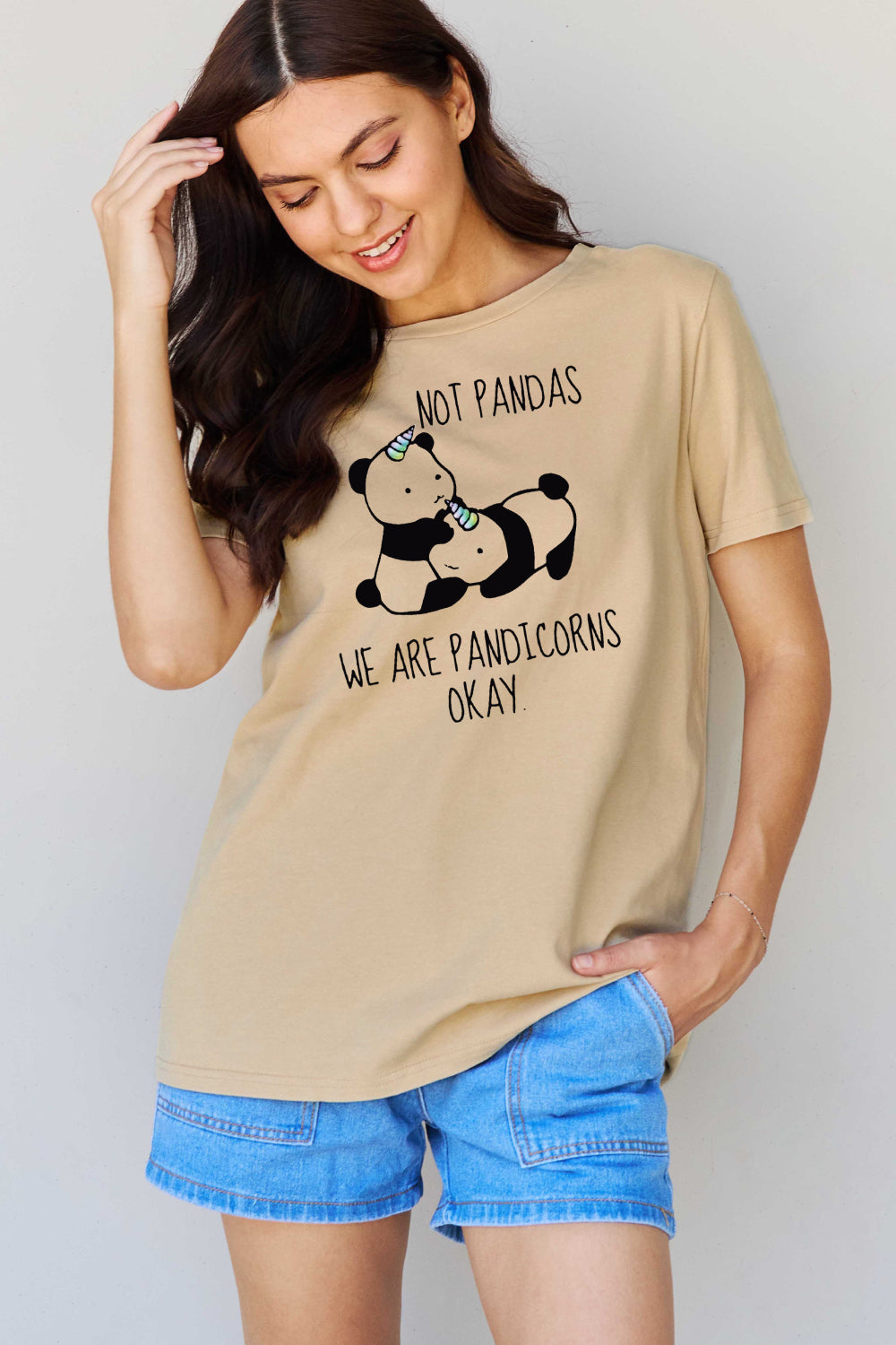 Full Size  Pandicorn Graphic Cotton T-Shirt