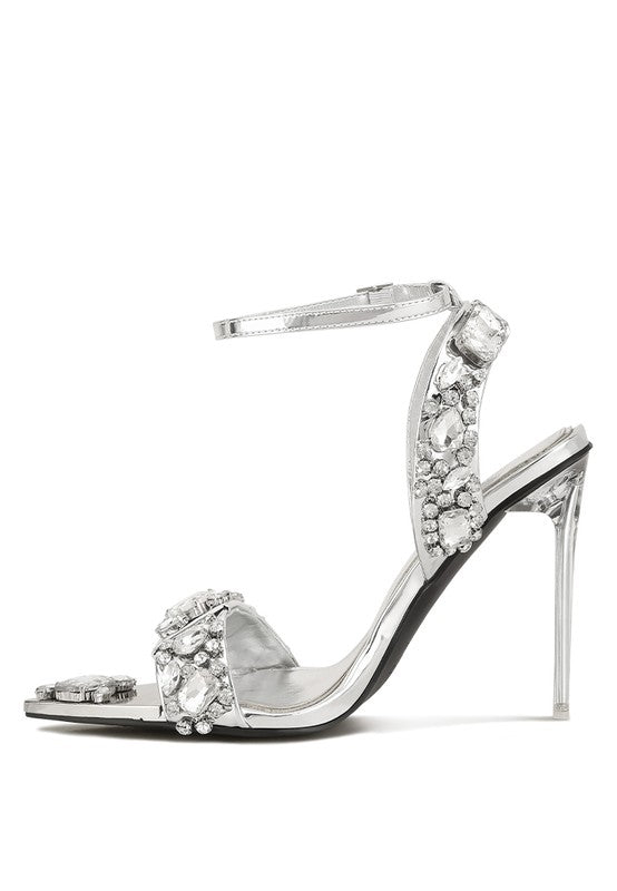 Blingy Diamante Embellished Stiletto Sandals