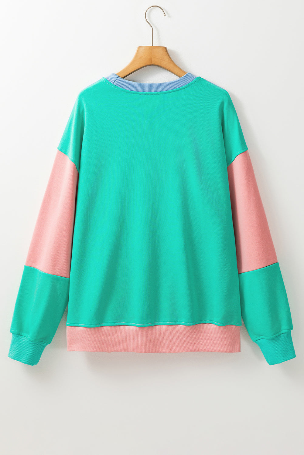 Color Block Round Neck Long Sleeve Sweatshirt