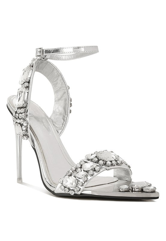 Blingy Diamante Embellished Stiletto Sandals