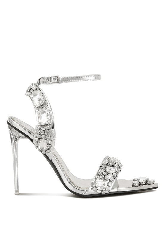 Blingy Diamante Embellished Stiletto Sandals