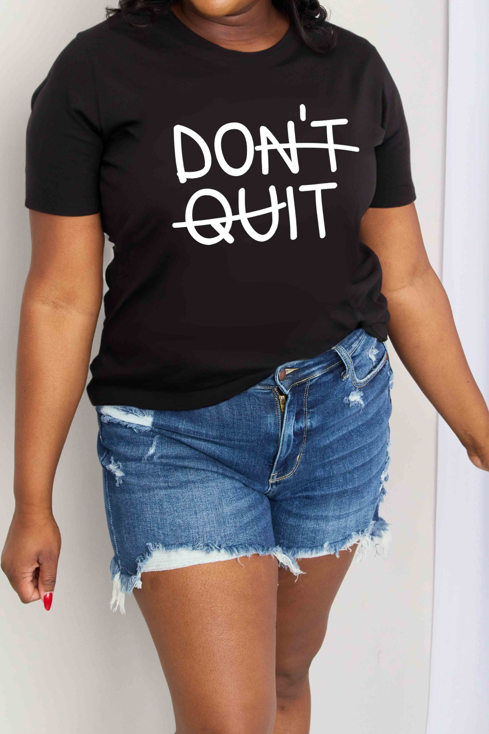 Simply Love Full Size DON'T QUIT Graphic Cotton T-Shirt