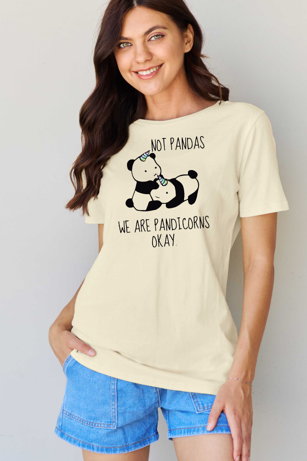 Full Size  Pandicorn Graphic Cotton T-Shirt