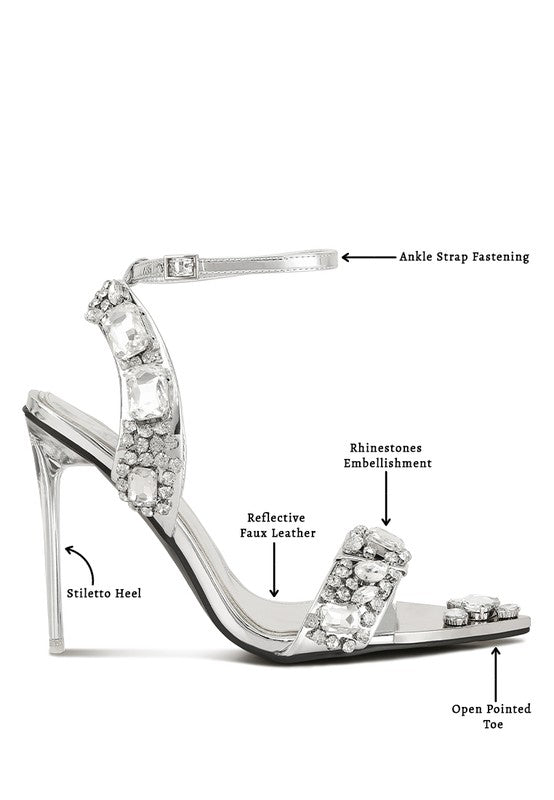 Blingy Diamante Embellished Stiletto Sandals