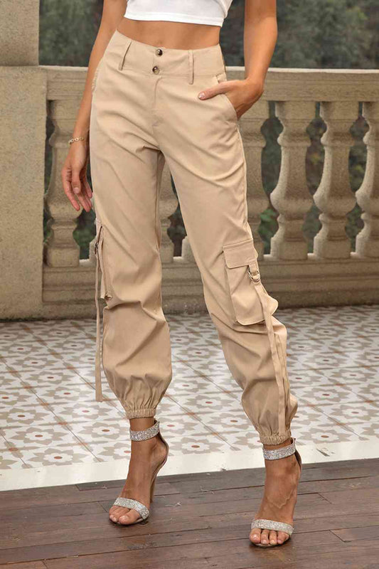 Pantalon cargo taille haute