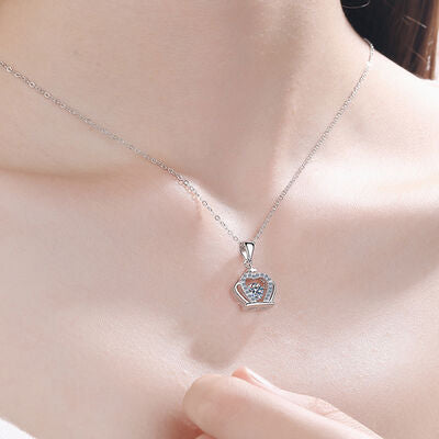 Collier en argent sterling 925 avec couronne de moissanite