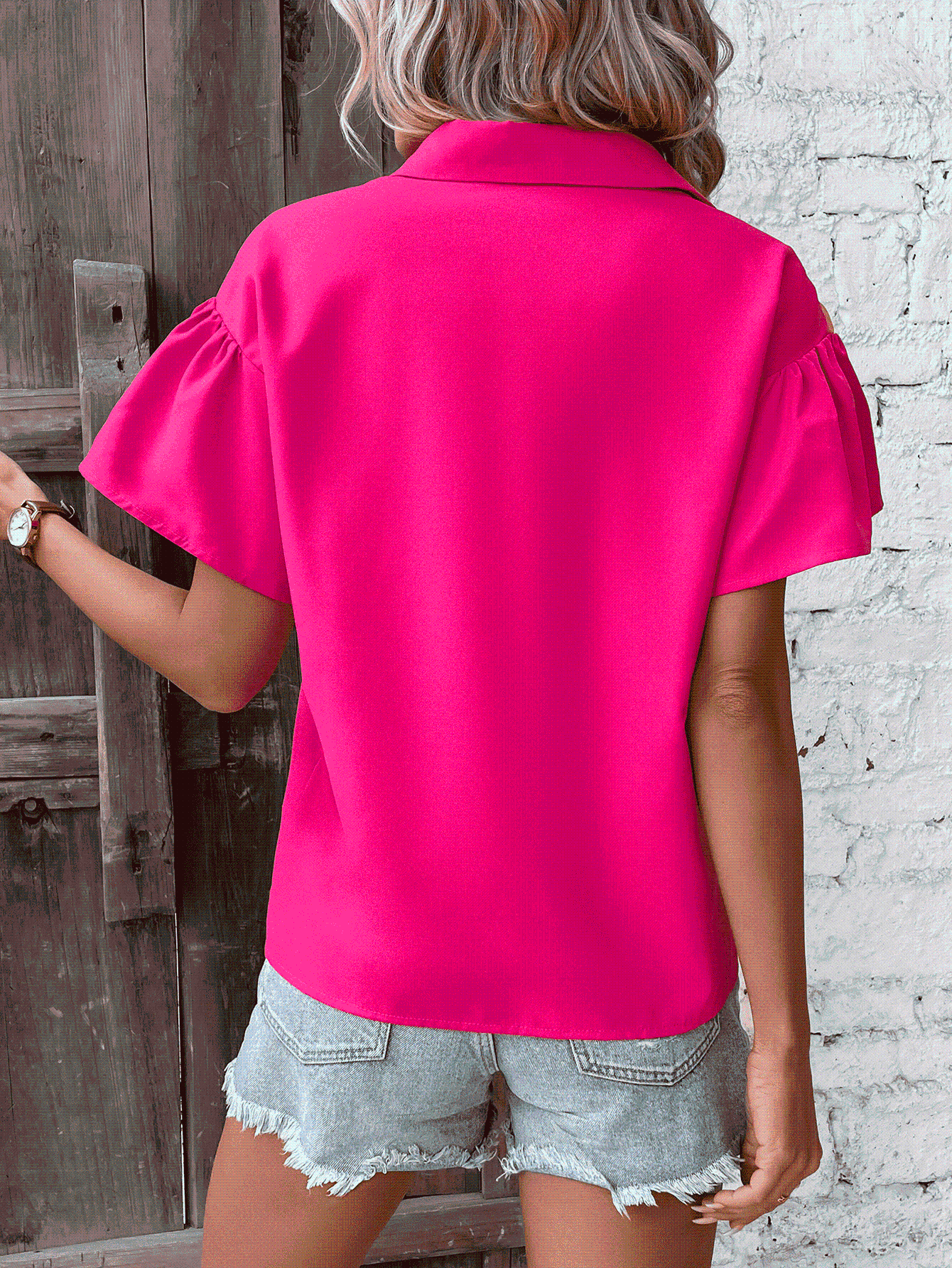 Camisa de manga corta en contraste