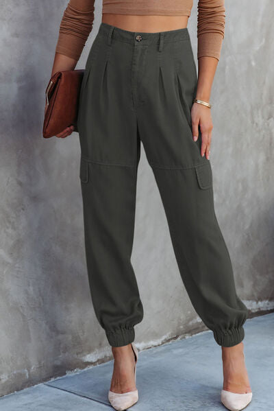 Pantalon cargo taille haute