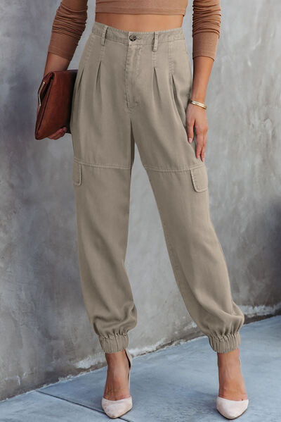 Pantalon cargo taille haute