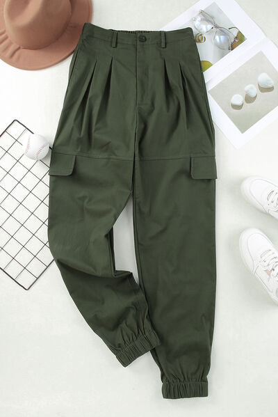 Pantalon cargo taille haute