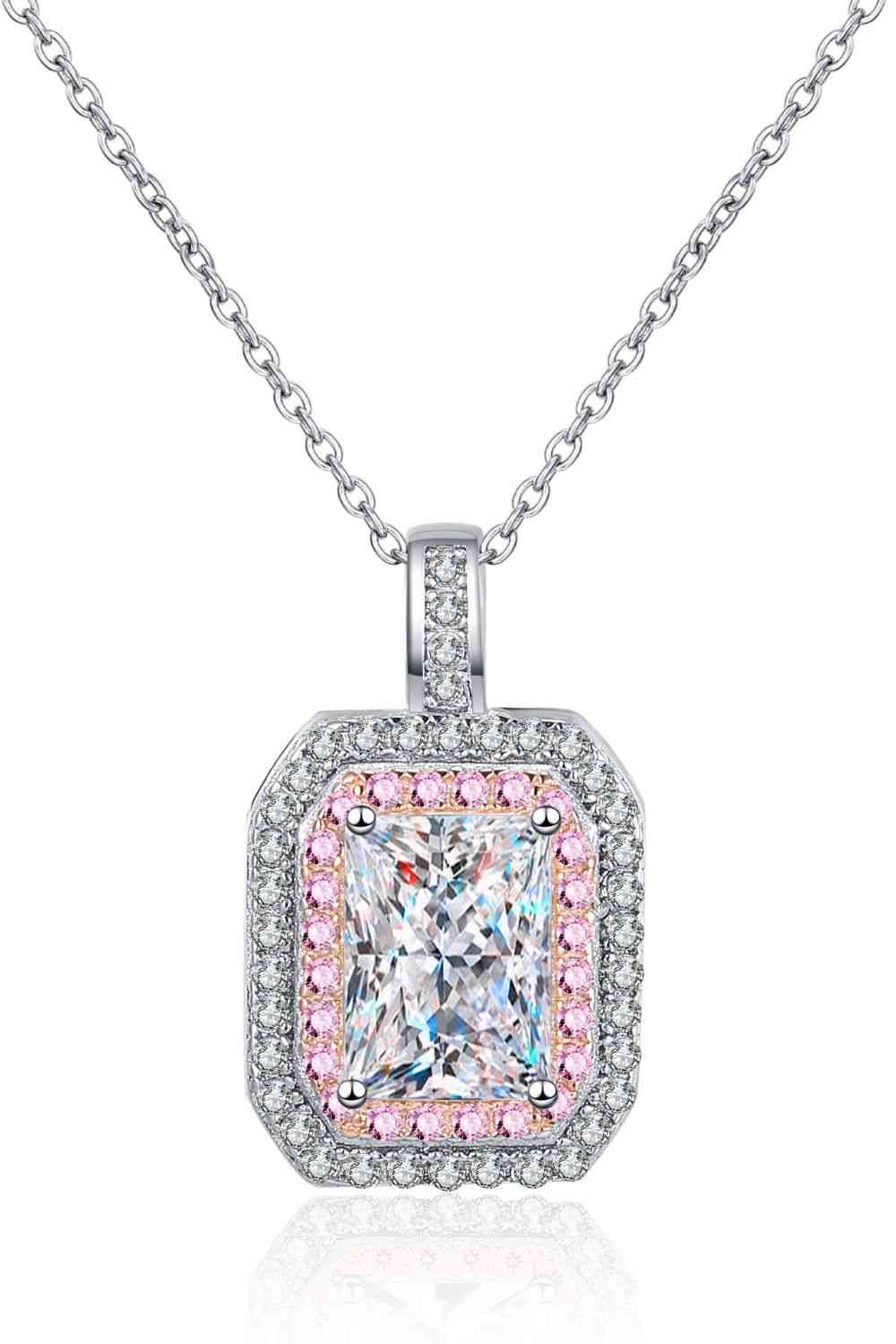 Collier chaîne à pendentif géométrique Moissanite 1 Carat