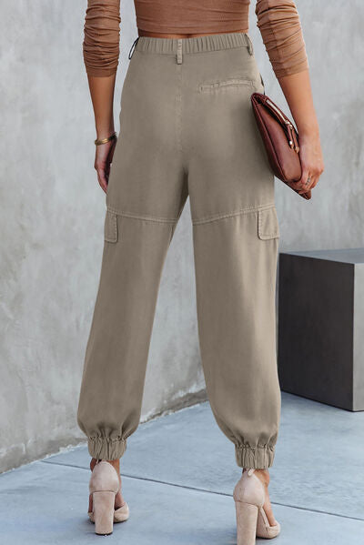 Pantalon cargo taille haute