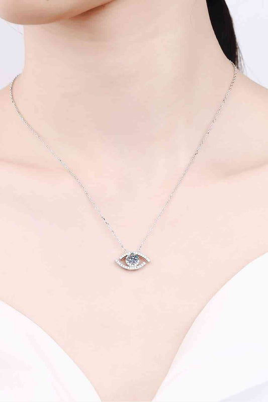 Collier en argent sterling 925 avec pendentif mauvais œil Moissanite