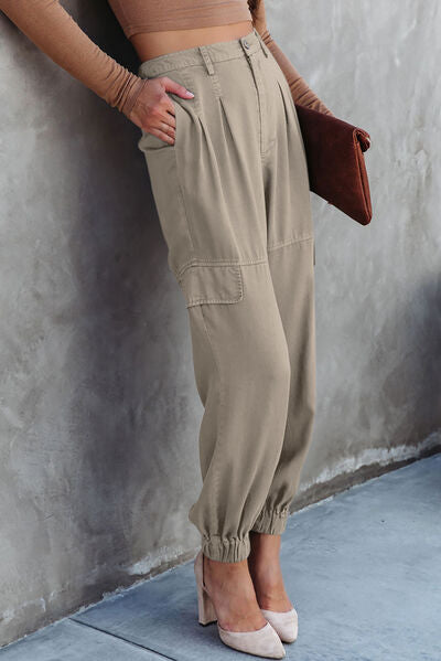 Pantalon cargo taille haute