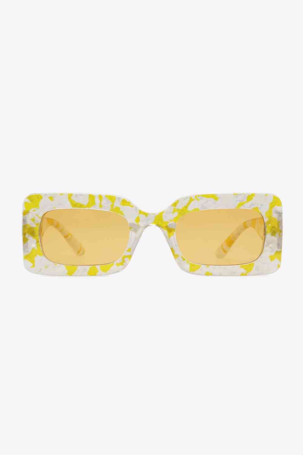 Lunettes de soleil rectangulaires en polycarbonate écaille de tortue