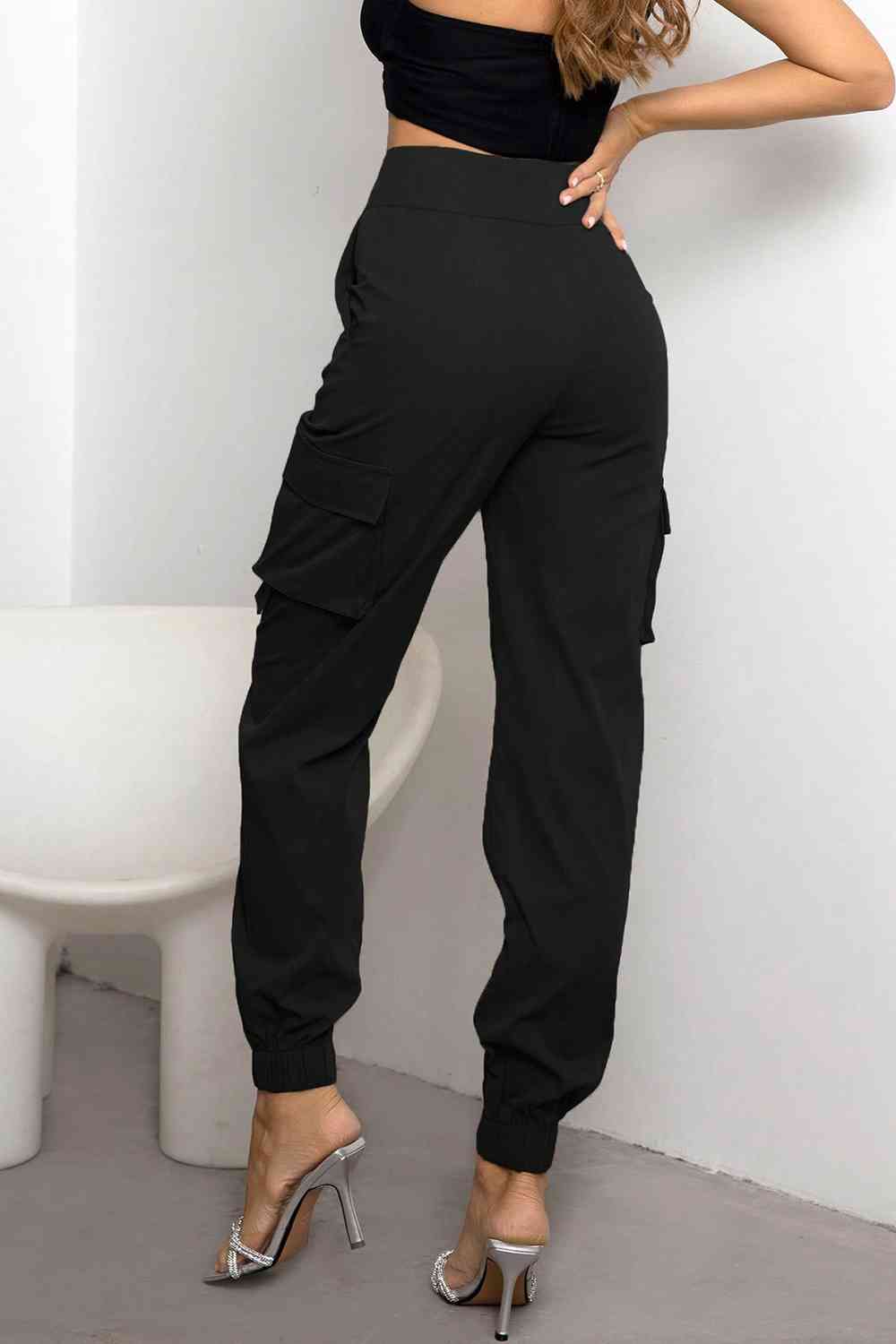 Pantalon cargo taille haute