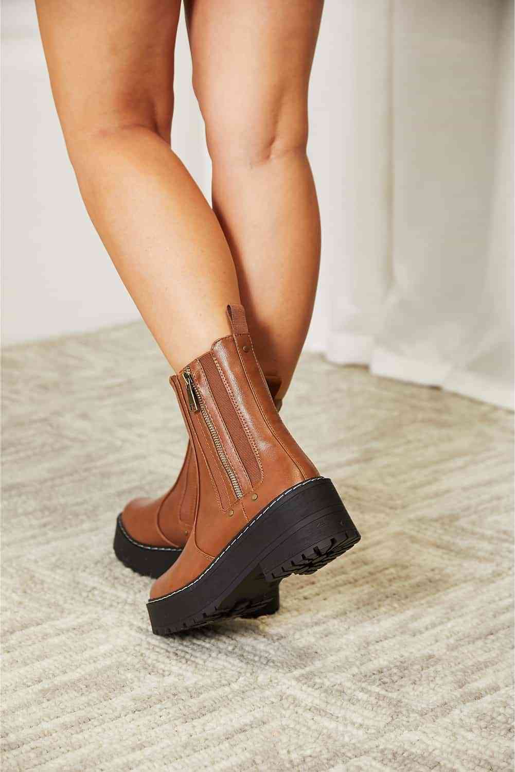 Bottes à plateforme avec fermeture éclair latérale Forever Link