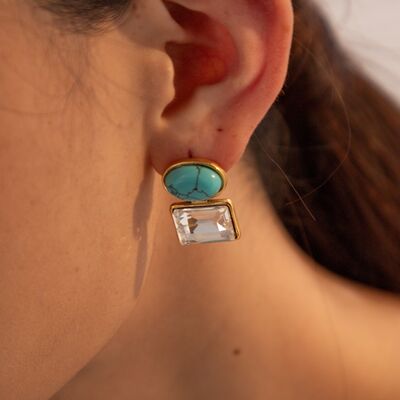 Boucles d'oreilles géométriques en acier inoxydable