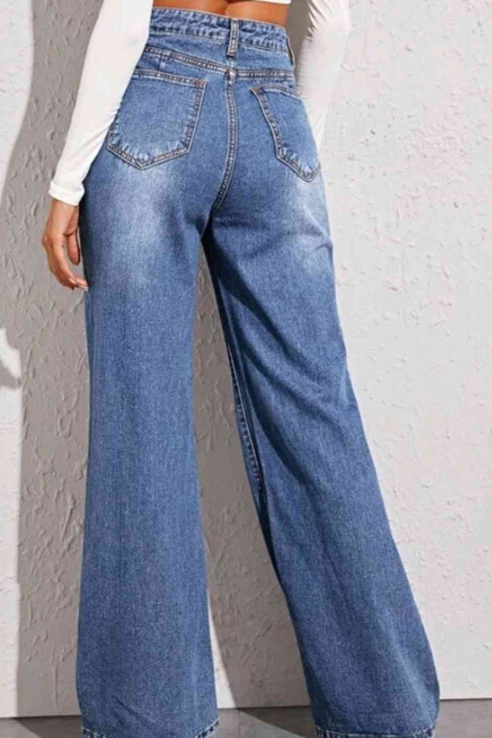 Jeans anchos de cintura alta