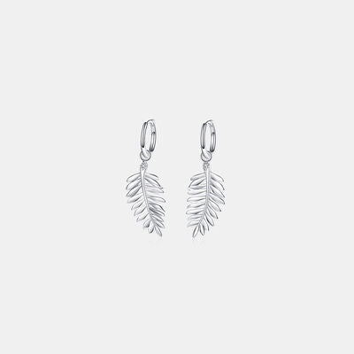 Boucles d'oreilles en argent sterling 925 avec feuille de moissanite