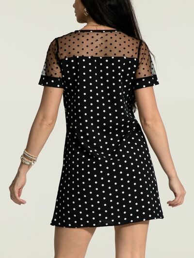 Polka Dot Short Sleeve Mini Dress