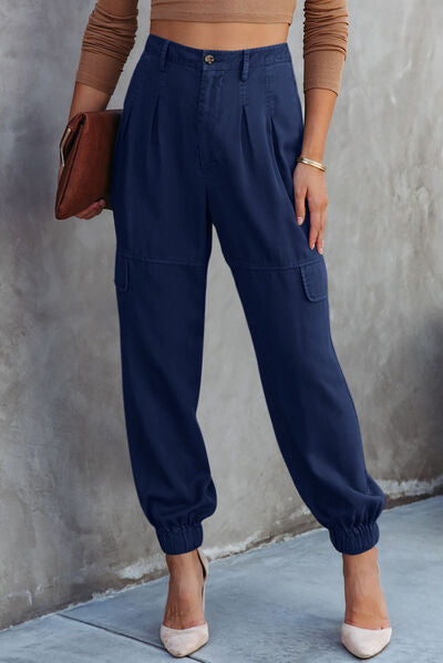 Pantalon cargo taille haute