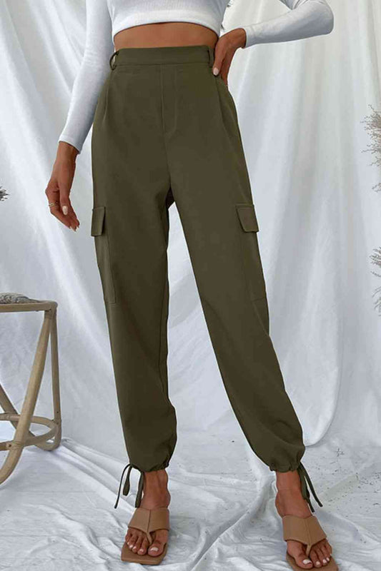 Pantalon cargo à cordon de serrage à la cheville