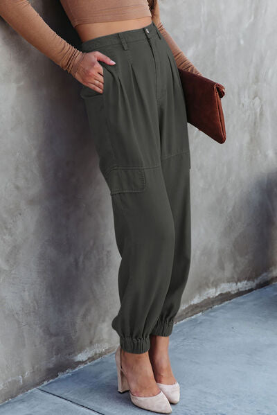 Pantalon cargo taille haute