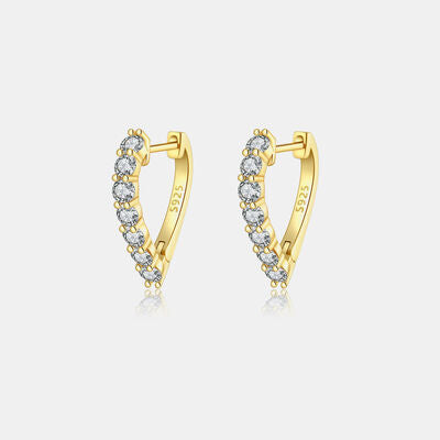 Boucles d'oreilles coeur en argent sterling 925 avec zircon incrusté