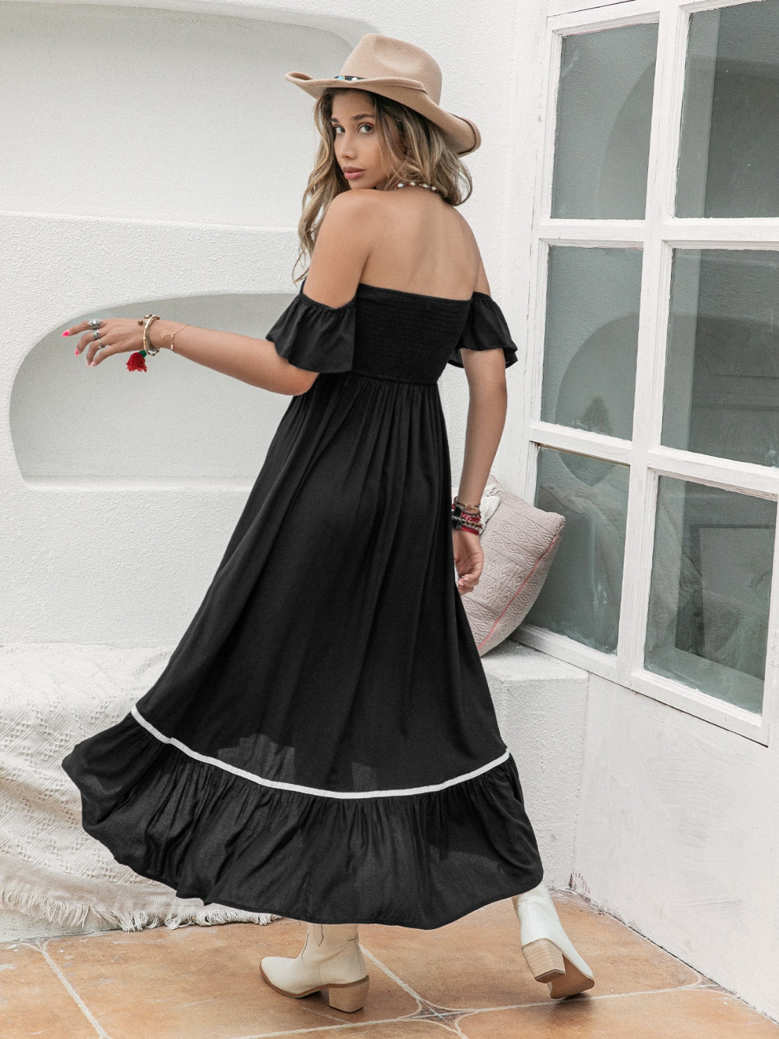 High-Low Off-Shoulder Dress