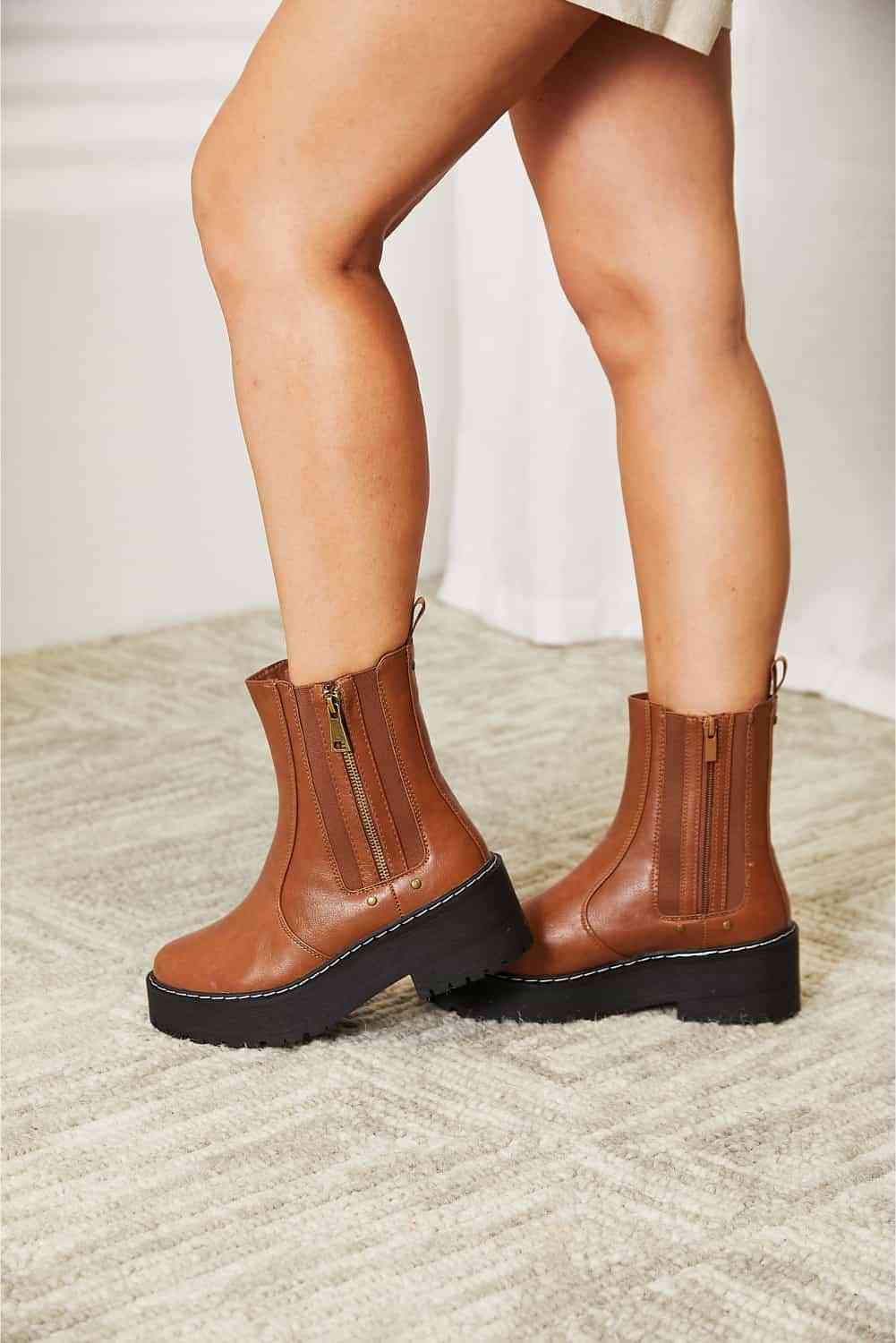 Bottes à plateforme avec fermeture éclair latérale Forever Link